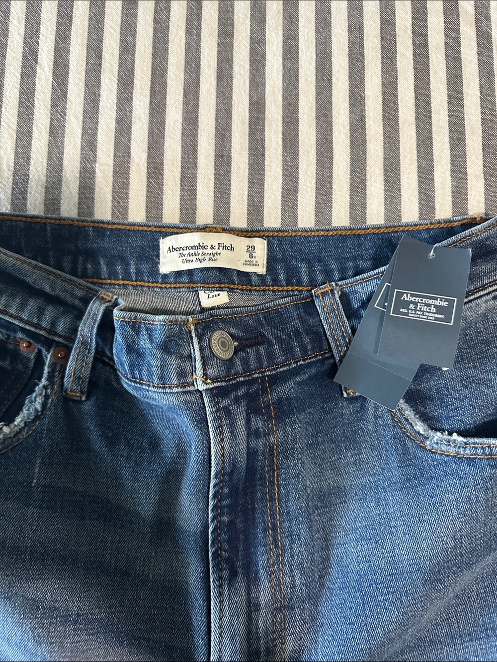 Abercrombie & Fitch women’s  Medium Blue Straight Jeans ankle